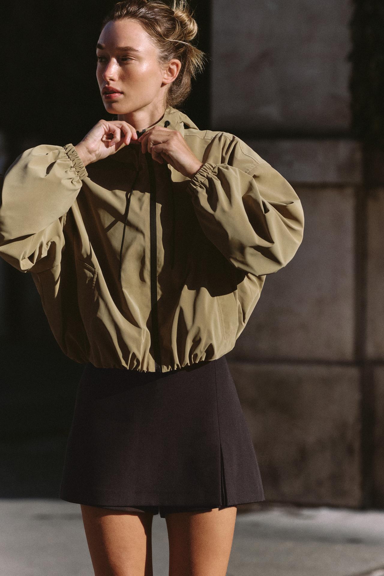 Hooded Rubber-Effect Jacket