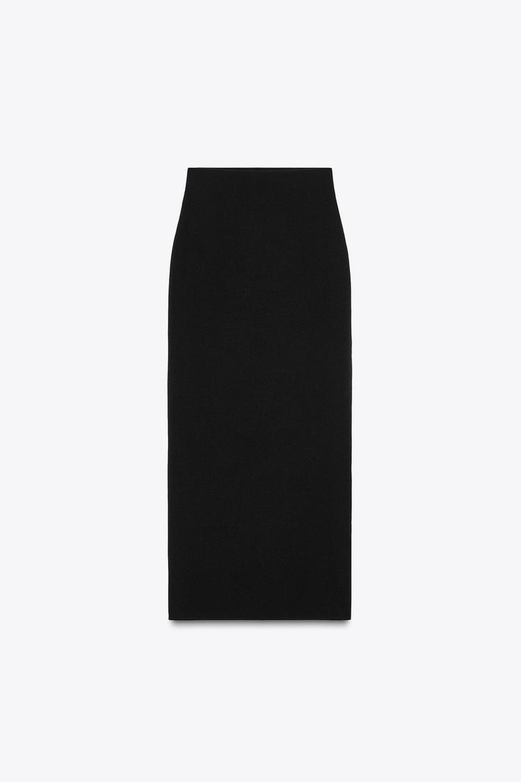 Elastic Waist Midi Skirt