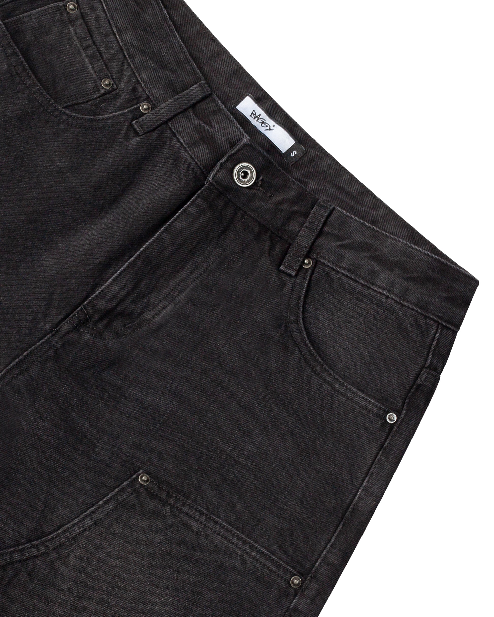Black Double Knee Denim
