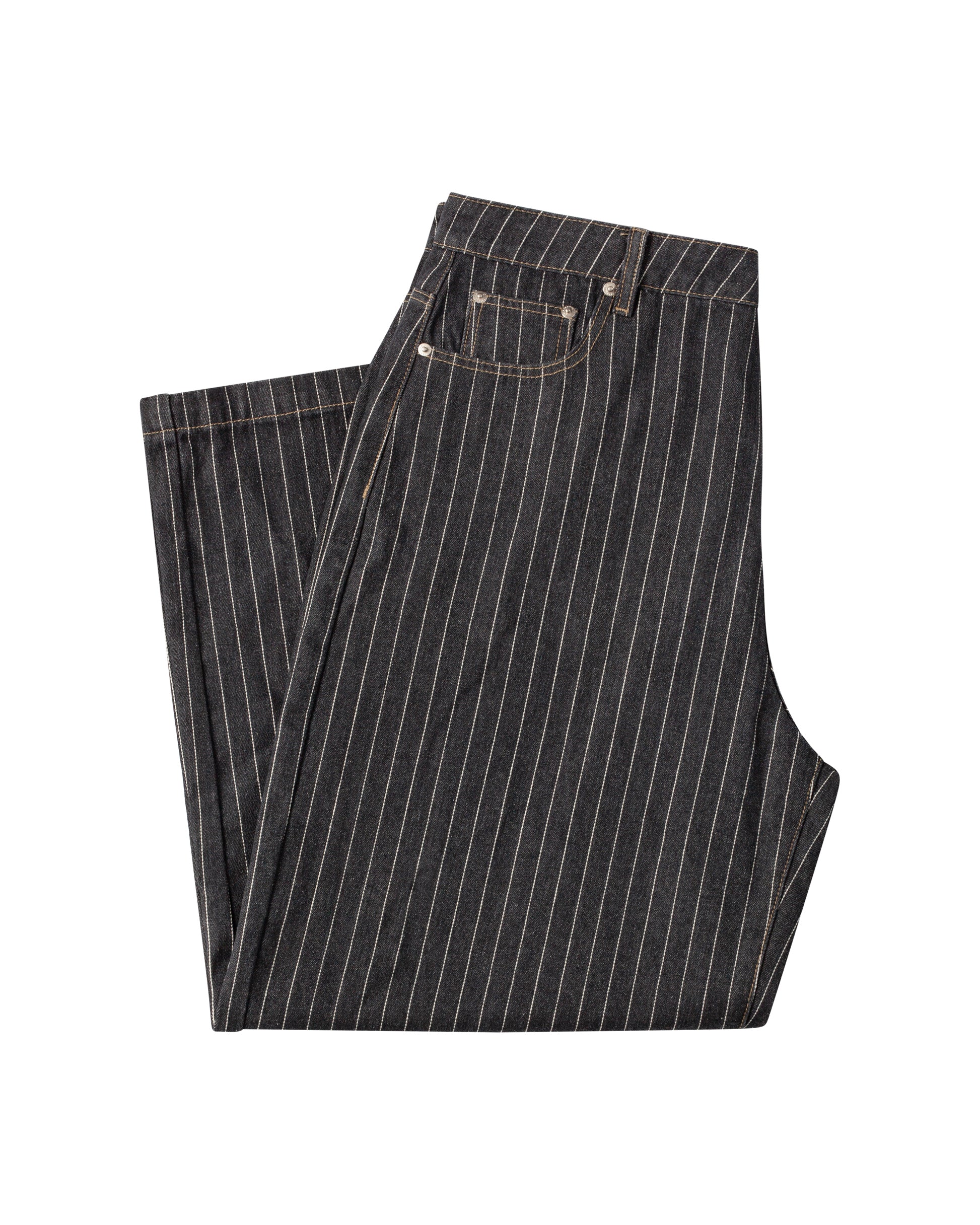 Black Pinstripe Denim