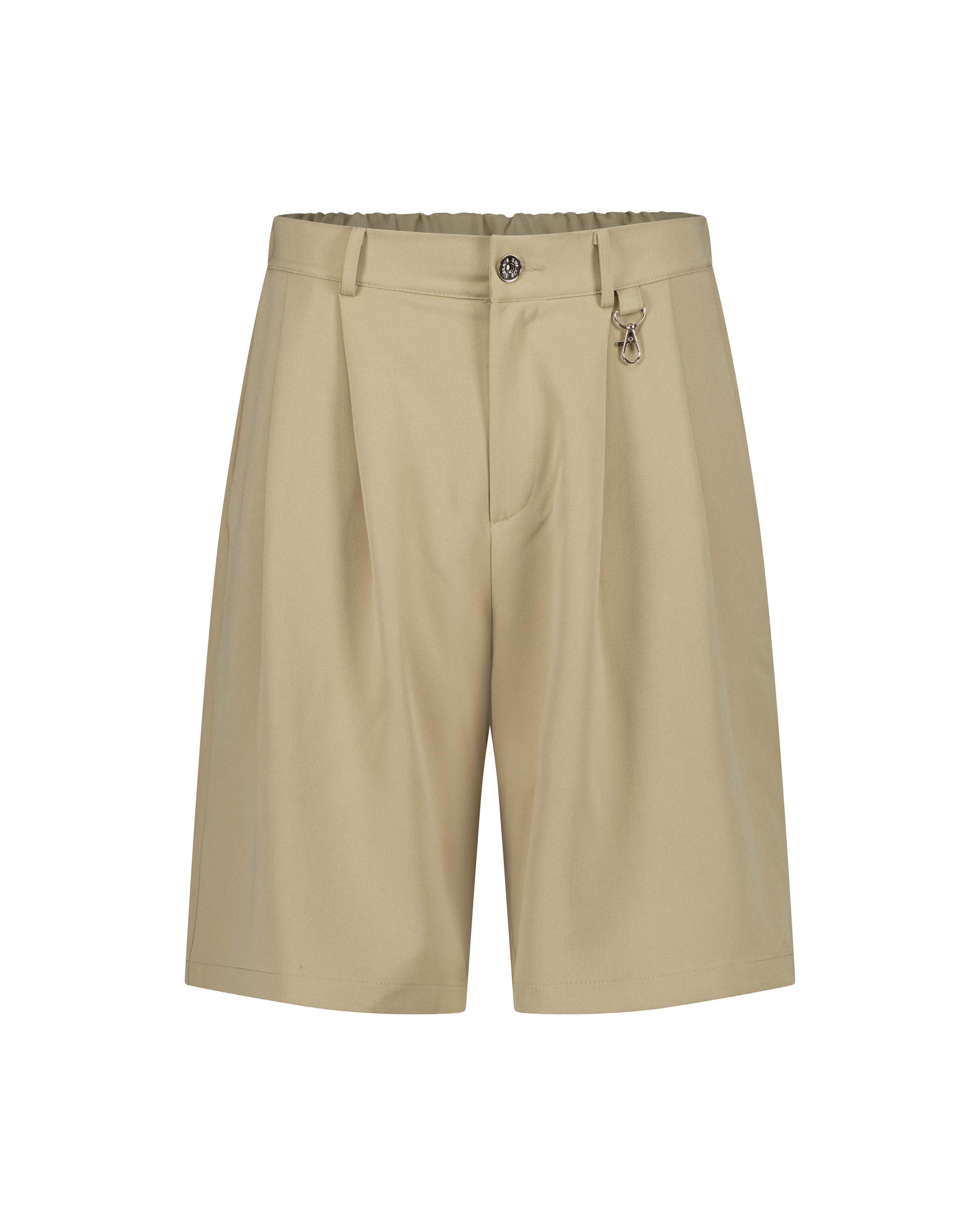 Pleated Shorts – Beige