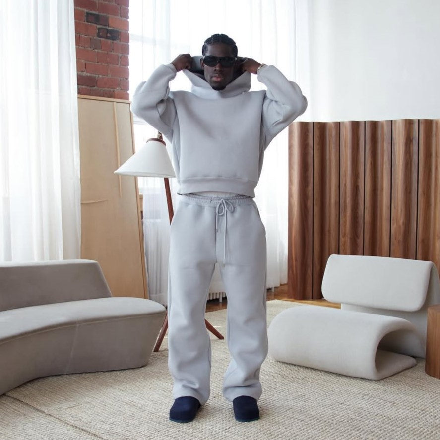 Monochrome Hoodie – Iced Gray